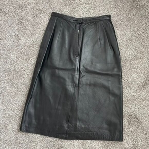 Leather Midi Pencil Skirt Size Small - Picture 8 of 8